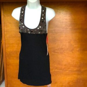 In Vein Razor back tank Rhinestones and Beads